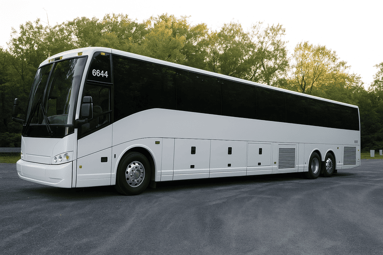 exterior of Charter Bus Rental Huntsville coach bus
